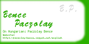 bence paczolay business card